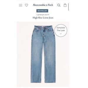 Abercrombie high rise loose jeans 💙